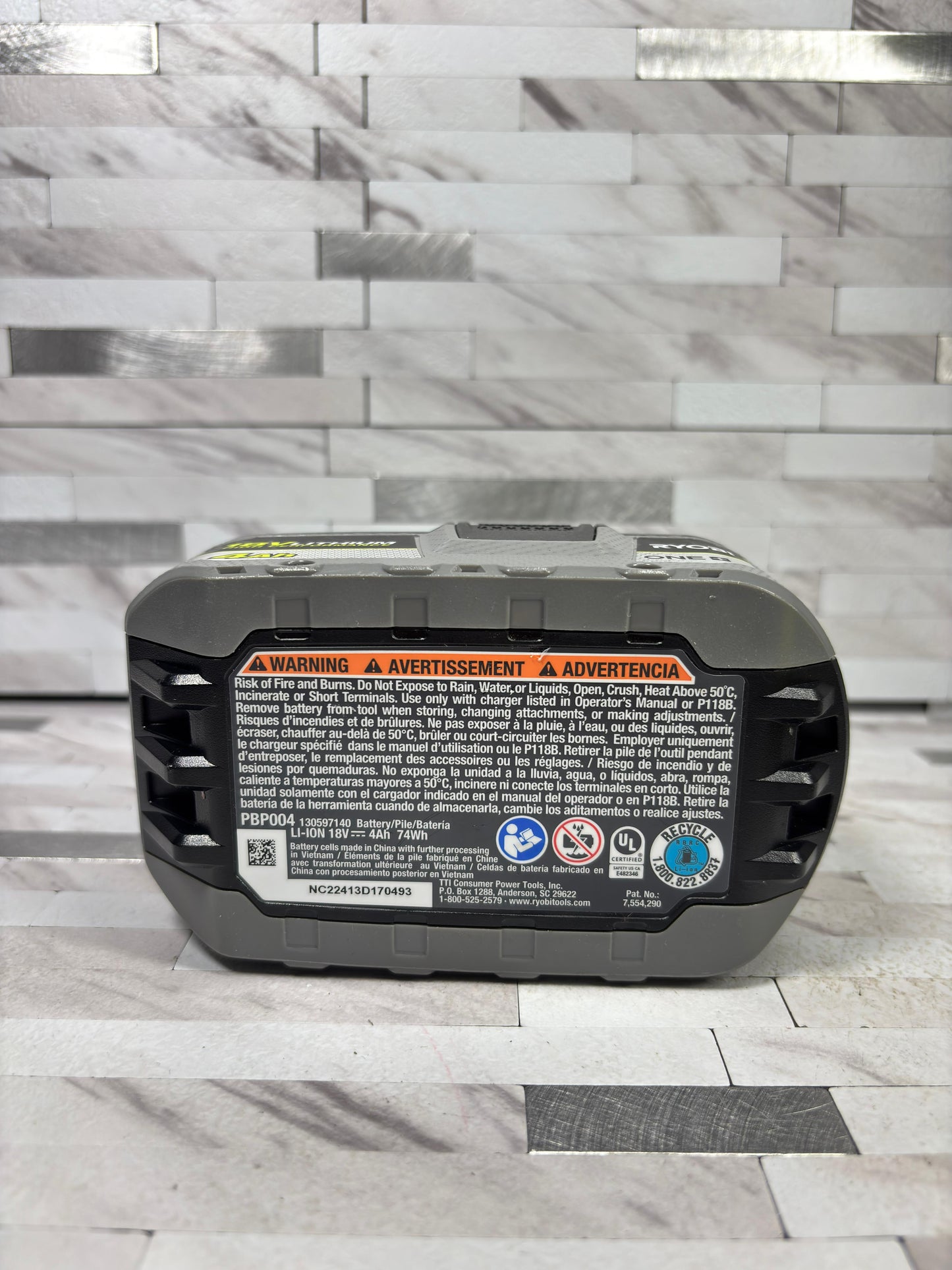 Ryobi ONE+ 18V 4.0 Ah Lithium-Ion HIGH PERFORMANCE Battery