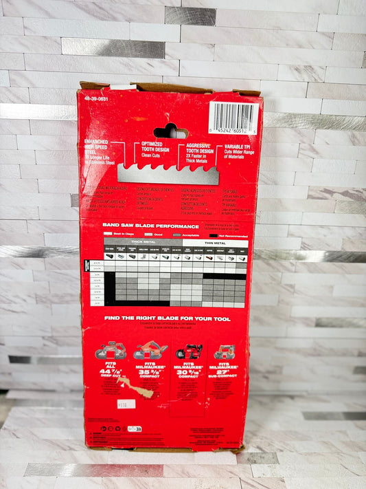 Milwaukee 30-9/16 in. 12/14 TPI Compact Extreme Thin Metal Cutting High Speed Steel Band Saw Blade (3-Pack) For M12 FUEL Bandsaw