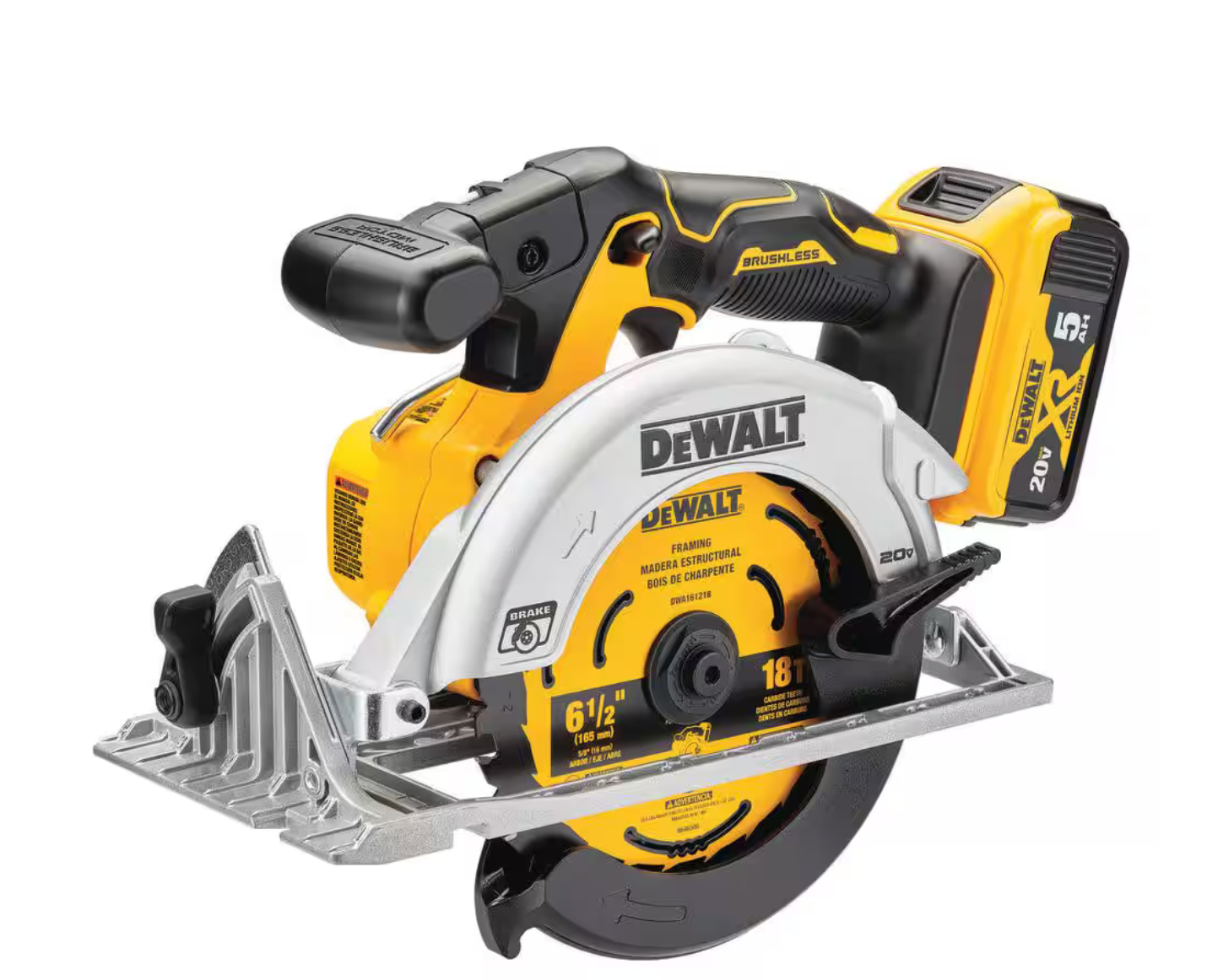 Dewalt 20V MAX Lithium-Ion Cordless 6-1/2 in. Circular Saw w/ 5.0AH and Charger
