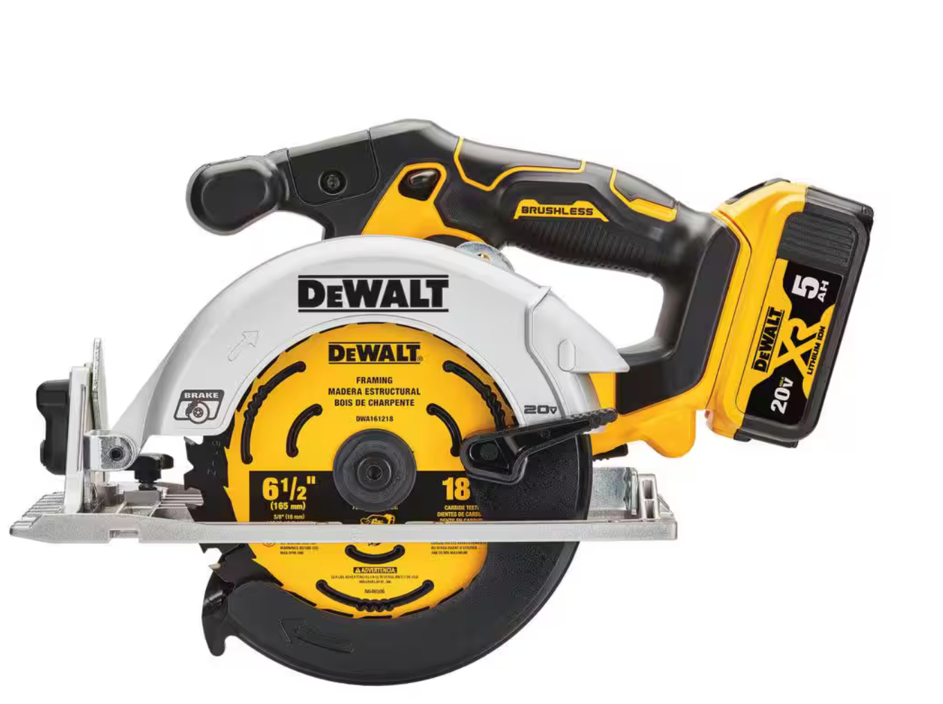 Dewalt 20V MAX Lithium-Ion Cordless 6-1/2 in. Circular Saw w/ 5.0AH and Charger