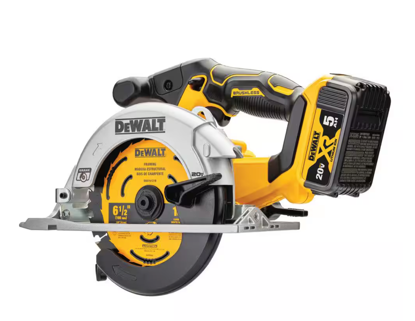 Dewalt 20V MAX Lithium-Ion Cordless 6-1/2 in. Circular Saw w/ 5.0AH and Charger