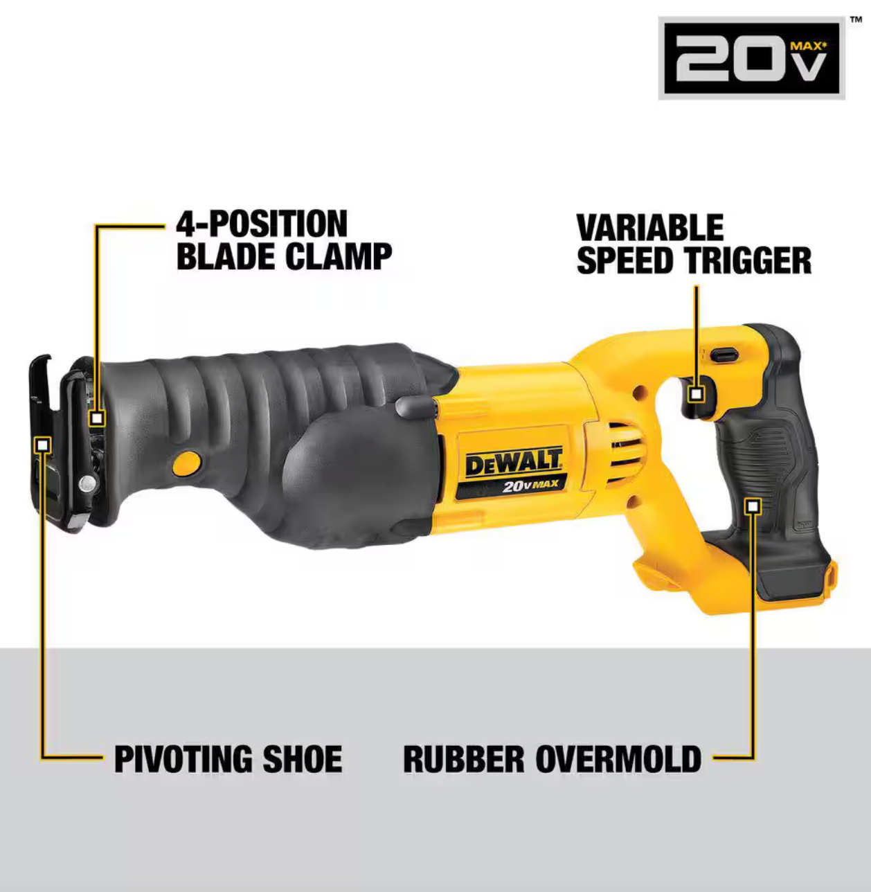 Dewalt 20V MAX Cordless Reciprocating Saw (Tool Only)