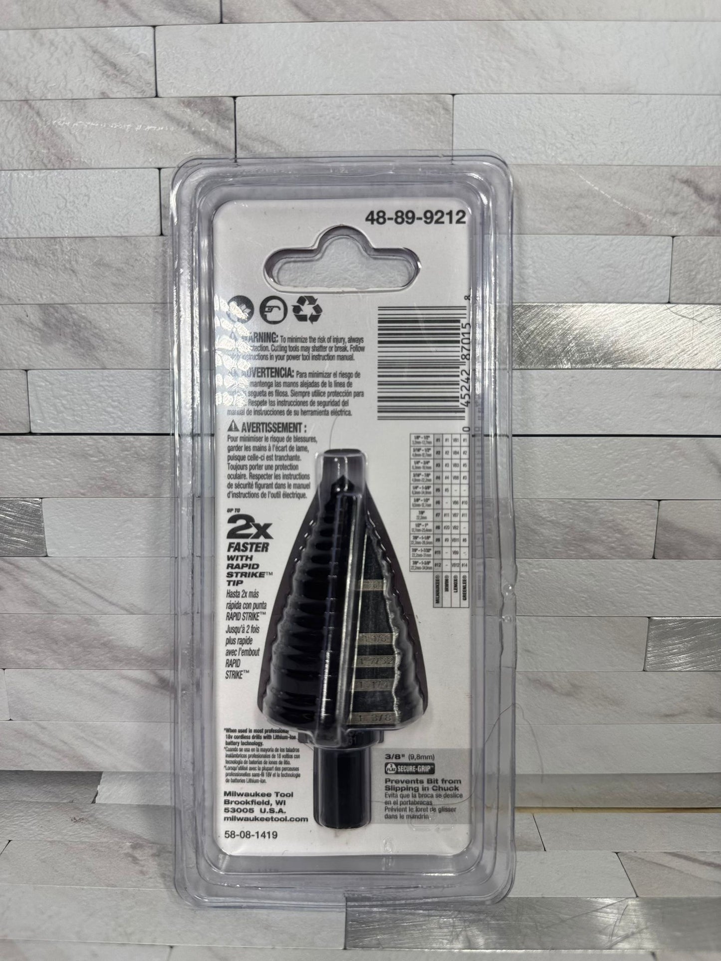 Milwaukee 7/8 in. - 1-3/8 in. #12 Black Oxide Step Drill Bit (5-Steps)