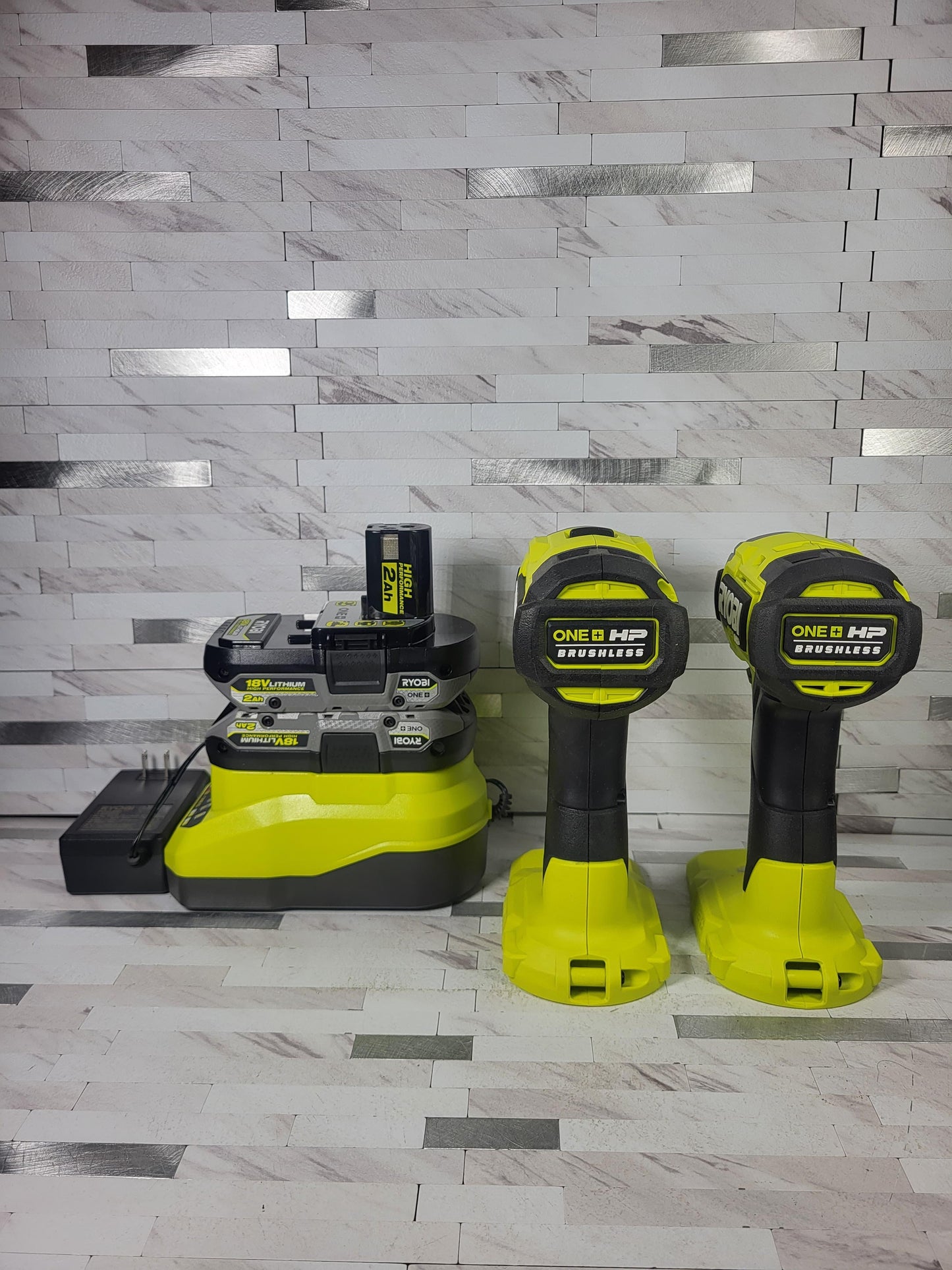 Ryobi ONE+ HP 18V Brushless Cordless 2-Tool Combo Kit with (2) 2.0 Ah Batteries, Charger, and Bag