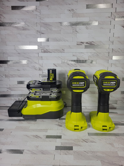 Ryobi ONE+ HP 18V Brushless Cordless 2-Tool Combo Kit with (2) 2.0 Ah Batteries, Charger, and Bag