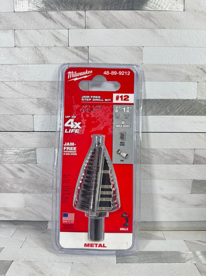 Milwaukee 7/8 in. - 1-3/8 in. #12 Black Oxide Step Drill Bit (5-Steps)