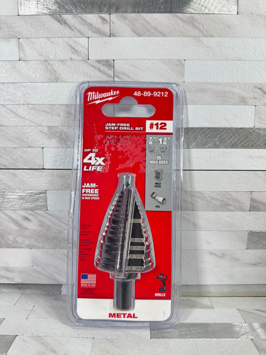 Milwaukee 7/8 in. - 1-3/8 in. #12 Black Oxide Step Drill Bit (5-Steps)
