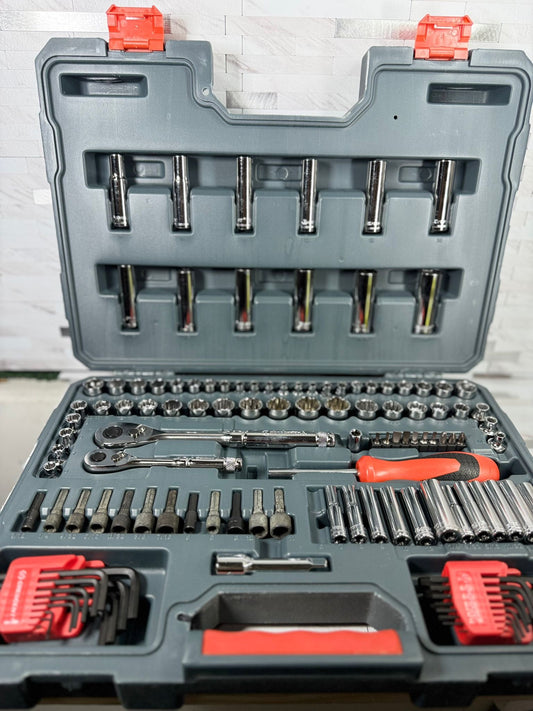 Crescent 1/4 and 3/8 in. drive Metric and SAE 6 and 12 Point Mechanic's Tool Set 121 pc
