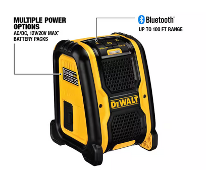 Dewalt 20V/12V Max Bluetooth Speaker Cordless/Corded