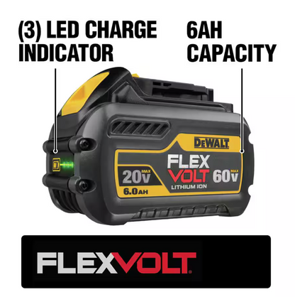 Dewalt FLEXVOLT 20V/60V MAX Lithium-Ion 6.0Ah Battery Pack with 6 Amp Output Charger