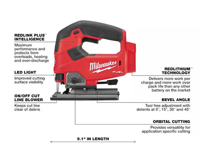Milwaukee M18 FUEL 18V Lithium-Ion Brushless Cordless Jig Saw (Tool-Only)