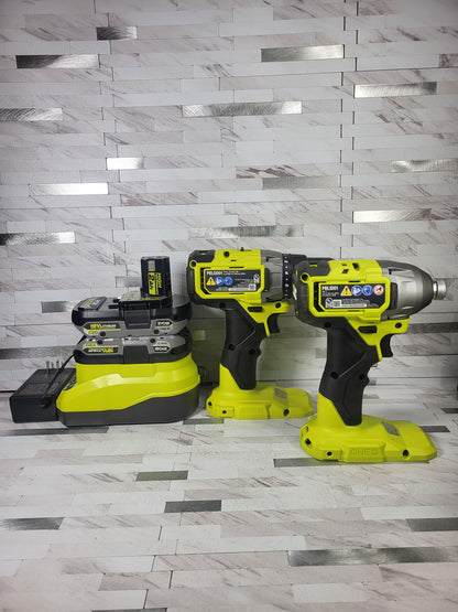 Ryobi ONE+ HP 18V Brushless Cordless 2-Tool Combo Kit with (2) 2.0 Ah Batteries, Charger, and Bag