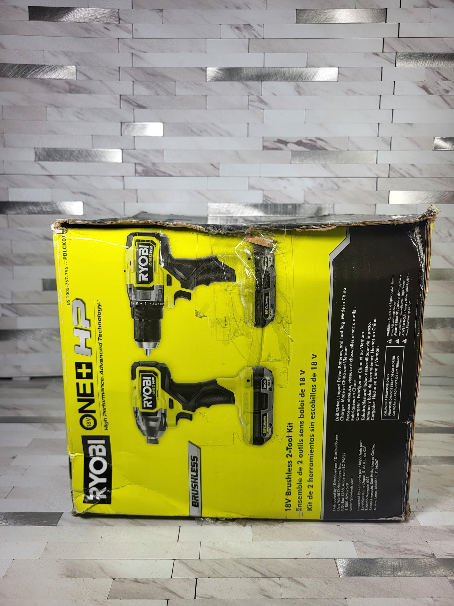 Ryobi ONE+ HP 18V Brushless Cordless 2-Tool Combo Kit with (2) 2.0 Ah Batteries, Charger, and Bag