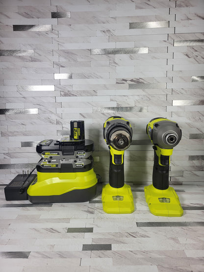 Ryobi ONE+ HP 18V Brushless Cordless 2-Tool Combo Kit with (2) 2.0 Ah Batteries, Charger, and Bag