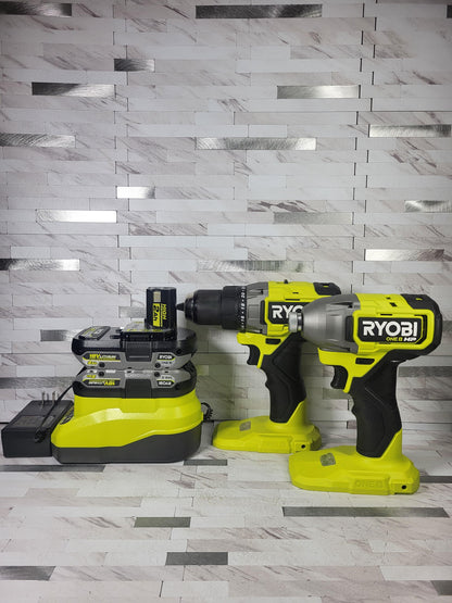 Ryobi ONE+ HP 18V Brushless Cordless 2-Tool Combo Kit with (2) 2.0 Ah Batteries, Charger, and Bag