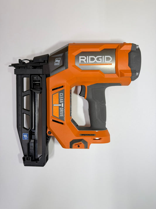 This is a RIDGID 18V Brushless 16-Gauge Straight Finish Nailer (Tool Only)